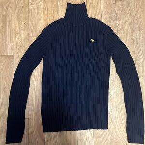 Abercrombie and Fitch vintage muscle turtleneck sweater navy blue small
